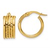 14K Polished and Diamond-cut Hoop Earrings
