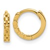 14K Polished Link Pattern Huggie Hoop Earrings