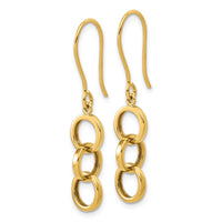 Load image into Gallery viewer, 14K Polished Circles Dangle Shepard Hook Earrings
