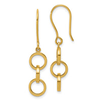 Load image into Gallery viewer, 14K Polished Circles Dangle Shepard Hook Earrings
