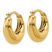 Load image into Gallery viewer, 14K Polished and Grooved Hoop Earrings
