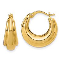 Load image into Gallery viewer, 14K Polished and Grooved Hoop Earrings
