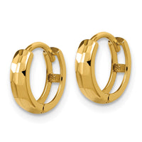 Load image into Gallery viewer, 14K Polished and D/C Huggie Hoop Earrings
