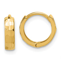 Load image into Gallery viewer, 14K Polished and D/C Huggie Hoop Earrings
