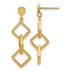 14K Polished Square link Dangle Post Earrings