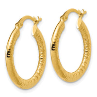 Load image into Gallery viewer, 14K Polished and Grooved Hoop Earrings
