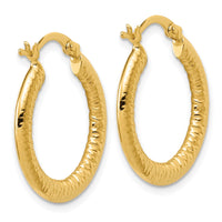 Load image into Gallery viewer, 14K Polished and Grooved Hoop Earrings
