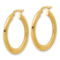 Load image into Gallery viewer, 14K Polished and Grooved Hoop Earrings
