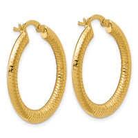 Load image into Gallery viewer, 14K Polished and Grooved Hoop Earrings
