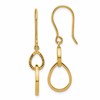 14K Polished and Diamond-cut Teardrop Dangle Earrings