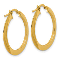 Load image into Gallery viewer, 14K Polished Flat Tube Hoop Earrings
