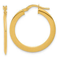 Load image into Gallery viewer, 14K Polished Flat Tube Hoop Earrings
