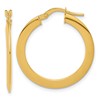 14K Polished Flat Tube Hoop Earrings