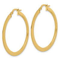 Load image into Gallery viewer, 14K Polished Flat Tube Hoop Earrings

