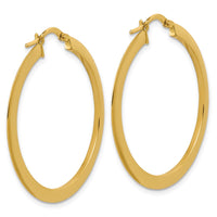 Load image into Gallery viewer, 14K Polished Flat Tube Hoop Earrings
