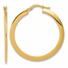 14K Polished Flat Tube Hoop Earrings