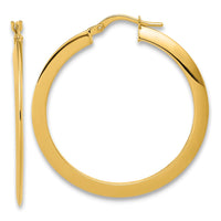 Load image into Gallery viewer, 14K Polished Flat Tube Hoop Earrings
