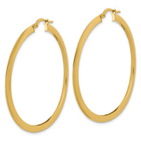 Load image into Gallery viewer, 14K Polished Flat Tube Hoop Earrings
