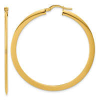 Load image into Gallery viewer, 14K Polished Flat Tube Hoop Earrings
