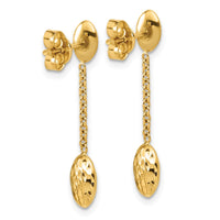 Load image into Gallery viewer, 14K Polished and Dia-cut Oval Fancy Dangle Post Earrings
