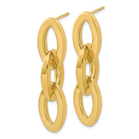 Load image into Gallery viewer, 14K Polished Fancy Link Dangle Post Earrings
