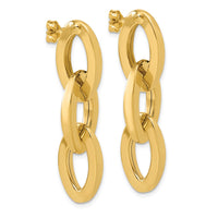 Load image into Gallery viewer, 14K Polished Fancy Link Dangle Post Earrings
