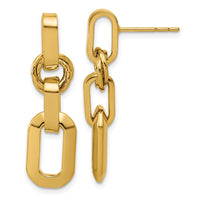 Load image into Gallery viewer, 14K Polished Fancy Link Dangle Post Earrings
