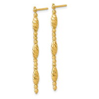 Load image into Gallery viewer, 14K Polished and Diamond-cut Beaded Fancy Dangle Post Earrings
