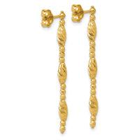 Load image into Gallery viewer, 14K Polished and Diamond-cut Beaded Fancy Dangle Post Earrings
