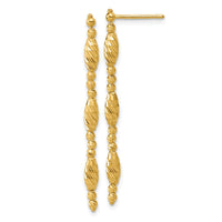 Load image into Gallery viewer, 14K Polished and Diamond-cut Beaded Fancy Dangle Post Earrings
