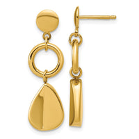 Load image into Gallery viewer, 14K Polished Geometric Fancy Dangle Post Earrings
