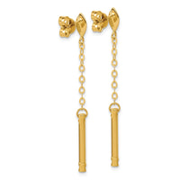 Load image into Gallery viewer, 14K Polished Bar Dangle Post Earrings
