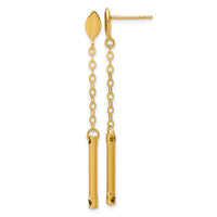 Load image into Gallery viewer, 14K Polished Bar Dangle Post Earrings
