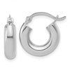 14k White Gold Polished 4mm x 15mm Lightweight Tube Earrings