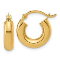 Load image into Gallery viewer, 14k Polished 4mm x 15mm Lightweight Tube Earrings
