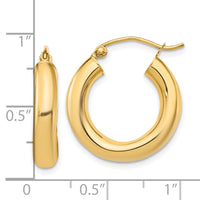 Load image into Gallery viewer, 14k Polished 4mm x 20mm Lightweight Tube Earrings
