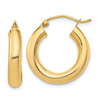 Load image into Gallery viewer, 14k Polished 4mm x 20mm Lightweight Tube Earrings
