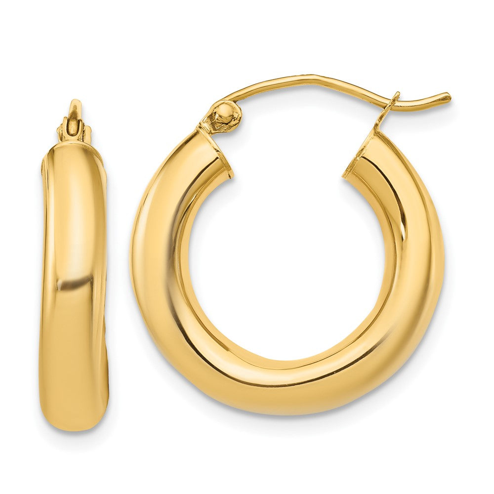 14k Polished 4mm x 20mm Lightweight Tube Earrings