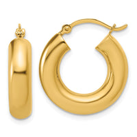 Load image into Gallery viewer, 14k Polished 5mm x 20mm Lightweight Hoop Earrings
