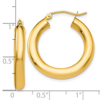 Load image into Gallery viewer, 14k Polished 5mm x 25mm Lightweight Hoop Earrings
