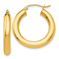 Load image into Gallery viewer, 14k Polished 5mm x 25mm Lightweight Hoop Earrings
