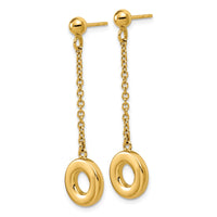 Load image into Gallery viewer, 14K Polished Circle Dangle Post Earrings
