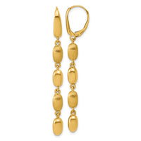 Load image into Gallery viewer, 14K Polished and Brushed Fancy Leverback Dangle Earrings
