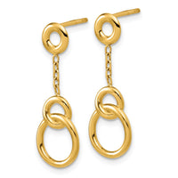 Load image into Gallery viewer, 14K Polished Circle Dangle Post Earrings
