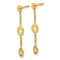 Load image into Gallery viewer, 14K Polished Circle Post Dangle Earrings
