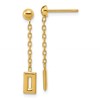 14K Polished Rectangle Dangle Post Earrings
