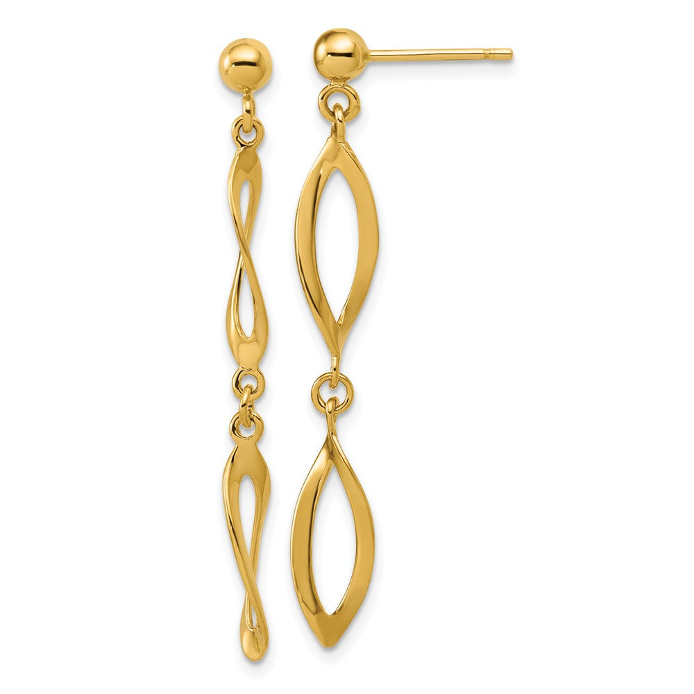 14K Polished Fancy Dangle Post Earrings
