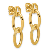 Load image into Gallery viewer, 14K Polished and Brushed Ovals Dangle Post Earrings
