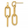 14K Polished Oval Link Dangle Post Earrings
