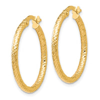 Load image into Gallery viewer, 14K Polished and Textured Hinged Hoop Earrings
